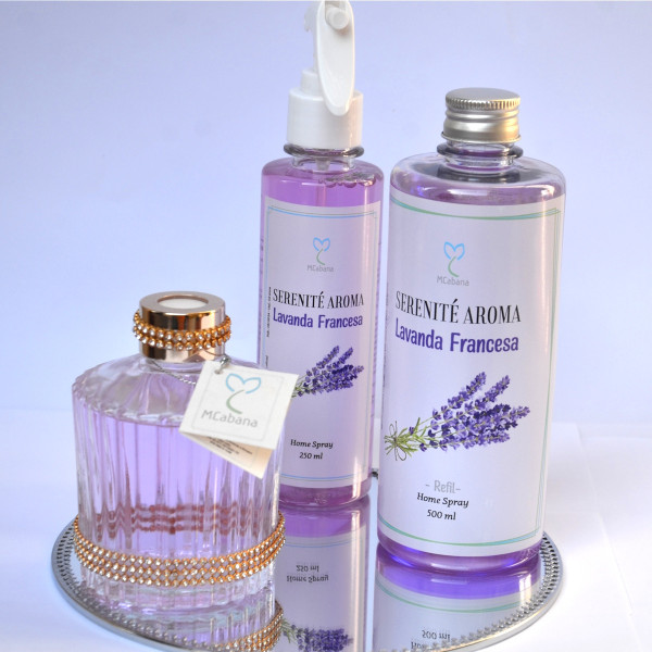 Kit Completo Lavanda Francesa ( Difusor com Vareta...