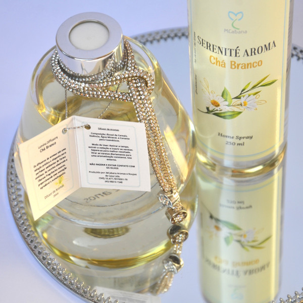 Kit Duplo Chá Branco - 250 ml (Difusor com Varetas + Home Spray)
